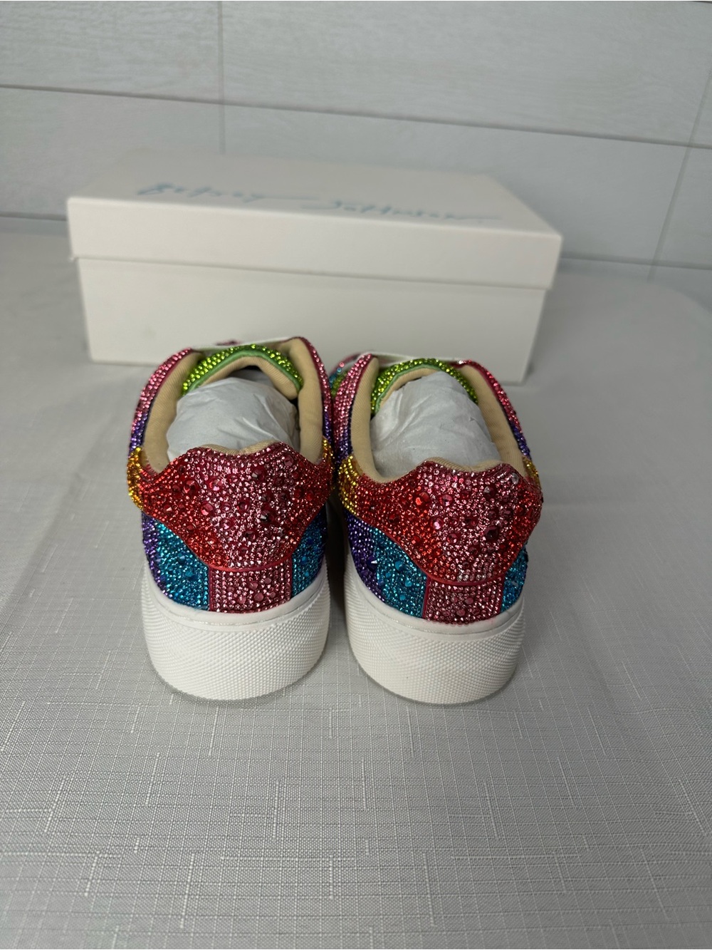 Betsey Johnson Sidny Rainbow Sneaker Size 6 - Picture 8 of 12